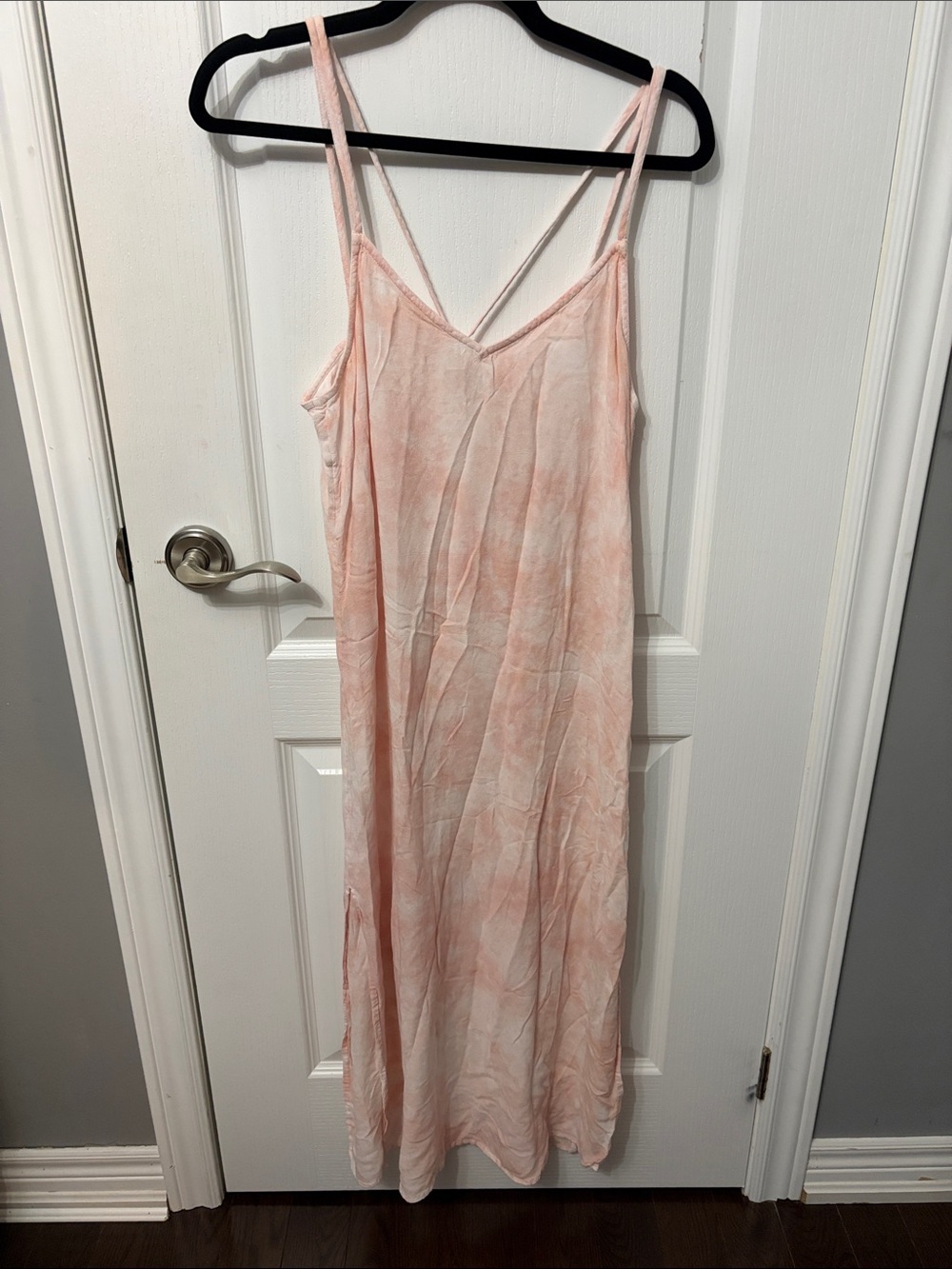Aerie Light Pink Slip Maxi Dress with Spaghetti Straps